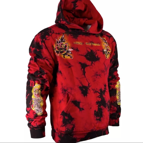 Rebel Saint by Affliction Men's Hoodie Reaper Heavyweight Premium Quality Hood - Picture 7 of 12